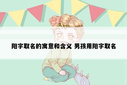 阳字取名的寓意和含义 男孩用阳字取名