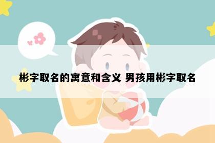 彬字取名的寓意和含义 男孩用彬字取名