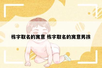 栋字取名的寓意 栋字取名的寓意男孩