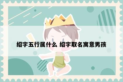 绍字五行属什么 绍字取名寓意男孩