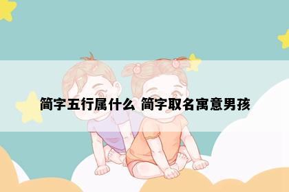 简字五行属什么 简字取名寓意男孩