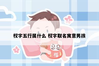 权字五行属什么 权字取名寓意男孩