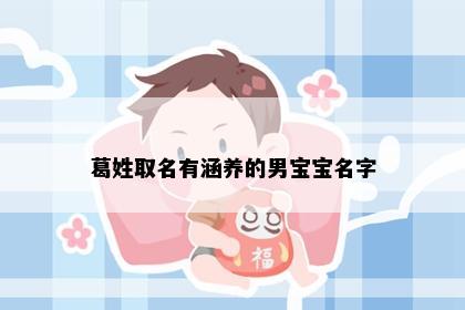 葛姓取名有涵养的男宝宝名字