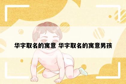 华字取名的寓意 华字取名的寓意男孩